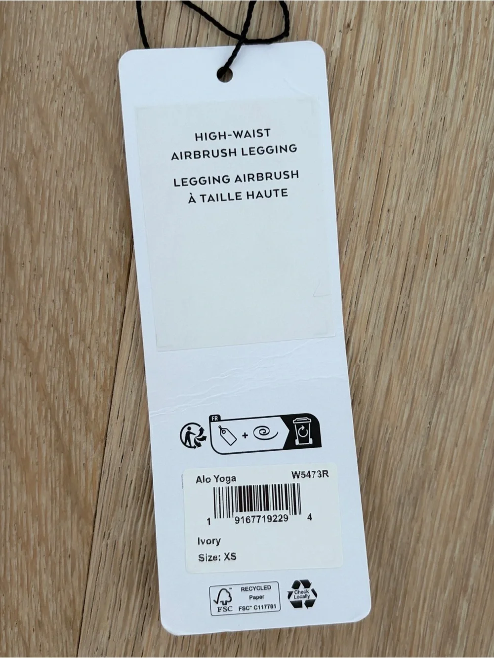 Alo Yoga High-Waist Airbrush Leggings Ivory Size XS NWT High Rise*C8
